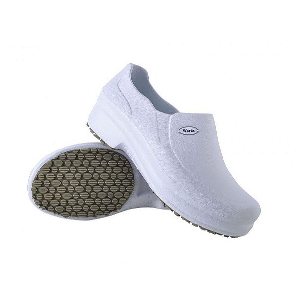 Sapato Branco  Profissional Antiderrapante Soft Works