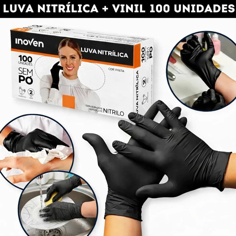 Luva Vinil Preta: 49% OFF! 🖤