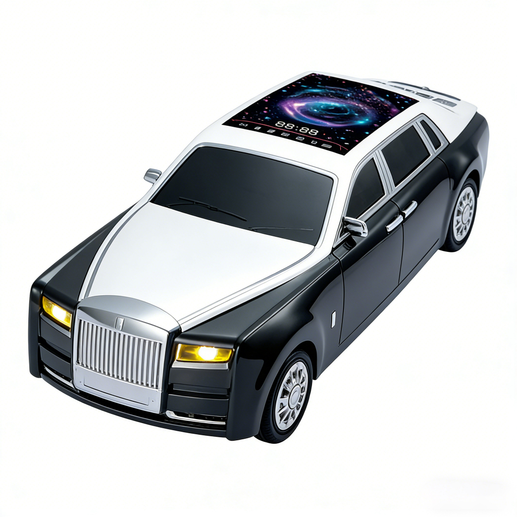 Caixa de Som Bluetooth Portátil Modelo Rolls-Royce Miniatura - BT/TF/USB/FM/TWS/Tipo C