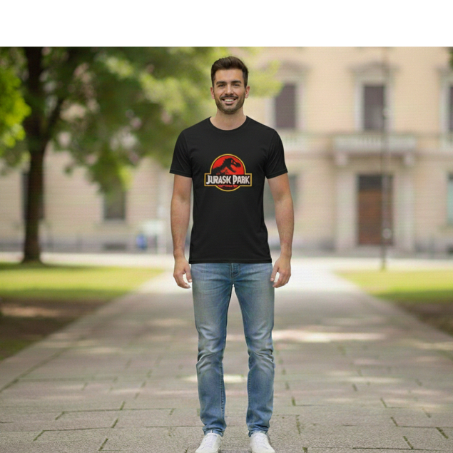 CAMISETA MASCULINA ESTAMPADA JURASSIC PARK DINOSAURO P A GG ALGODÃO 30.1 FESTA LAZER VERÃO PROMOÇÃOS