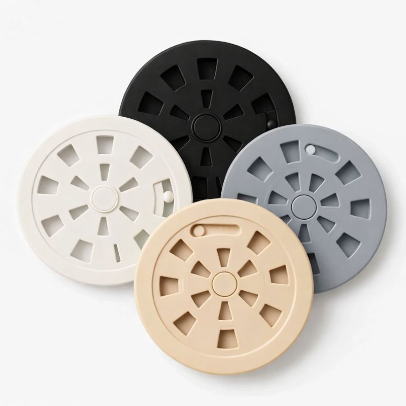 Kit 2 Grelhas 10x10 Redonda Abre e Fecha com Fecho em Plástico ABS Ralo Tampa – Várias Cores