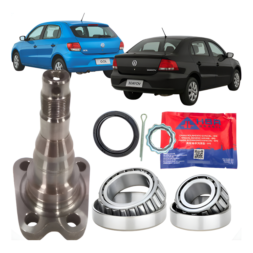Kit Ponta De Eixo + Rolamento Traseiro Gol Voyage G5 2010 2011 Prateada (Sem ABS)