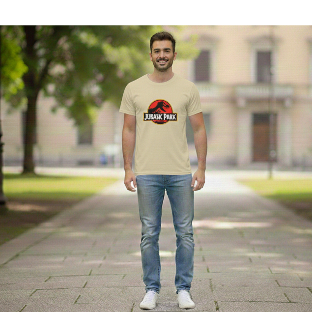 CAMISETA MASCULINA JURASSIC PARK ESTAMPADA ALGODÃO 30.1 PROMOÇÃO ENVIO RAPIDO VARIAS CORES DINOSAURO