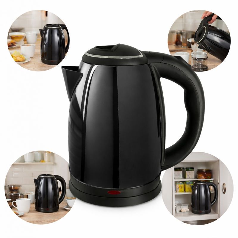 Chaleira Elétrica Jarra 1.8L Café Chá Inox 110v Preto em Oferta na Shopee
