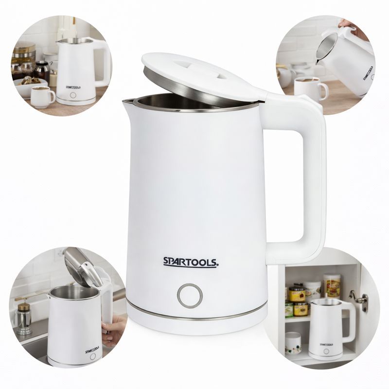 Chaleira Elétrica Jarra Design 1.6L Café Inox 220v Branca em Oferta na Shopee