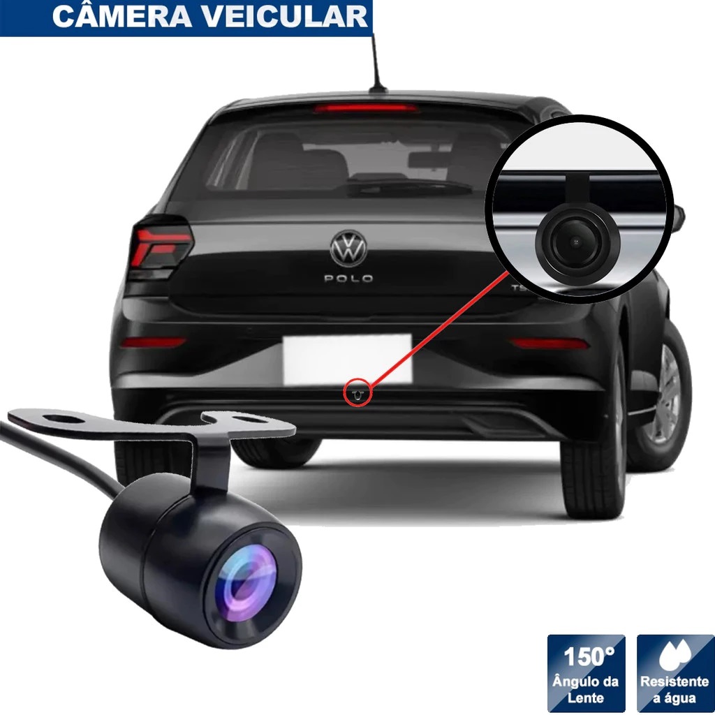 Câmera Veicular Traseira Ré e Frontal Universal | Entrada RCA