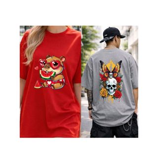 KIT 2 Camisetas Unissex Oversized Estampa Surpresa Cor Variada Queima de Estoque Promoção em Oferta na Shopee
