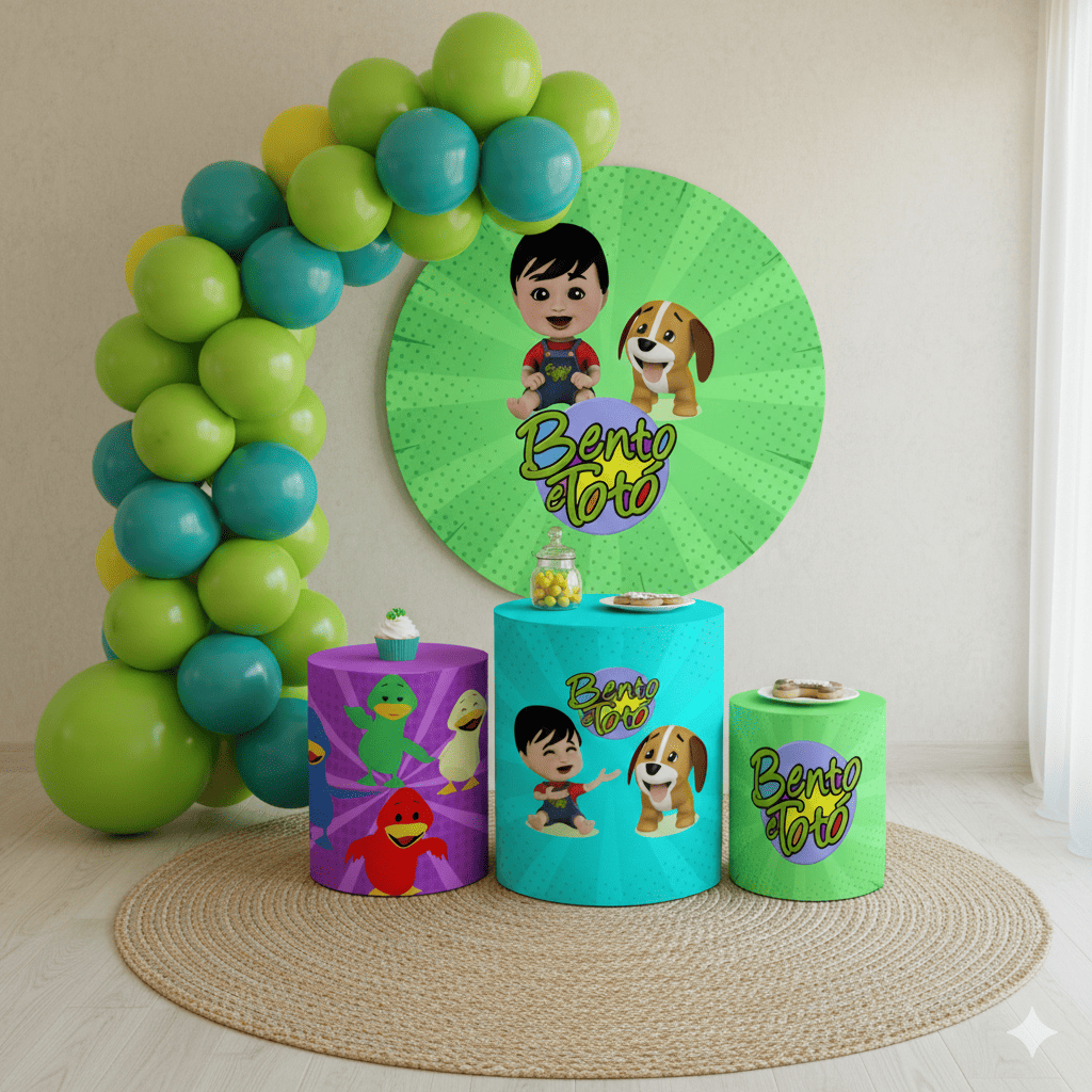 Kit Capas Decorativas Festa Infantil B3nt0 & T0t0 Aniversário Menino Decoração Cute Lançamento