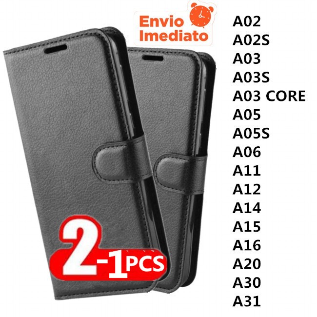Capa Carteira Couro Samsung A02 A02S A03 A03S A03 CORE A05 A05S A06 A11 A12 A14 A15 A16 A20 A30 A31