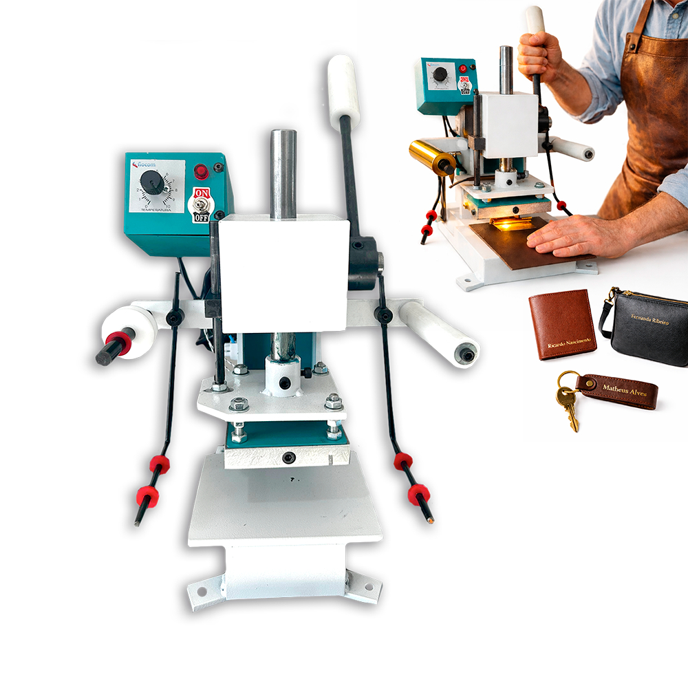 Máquina Hot Stamping Carimbo Fiocom 600W Bivolt 110v/220v Estampar Couro Papel Convites