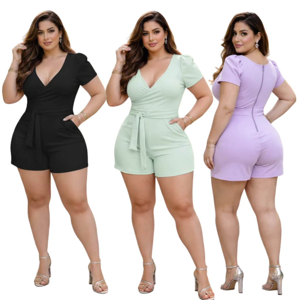 Macaquinho Modelador Premium - Do Slim ao Plus Size (Efeito Cintura de Violão)