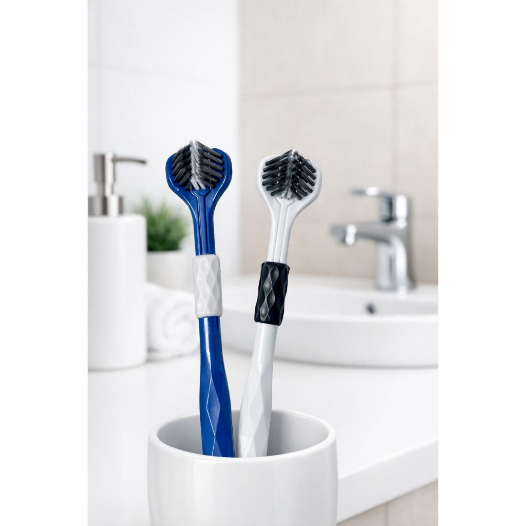 Escova de Dentes 3 Lados - Limpeza Completa Rápida e Eficiente com Cerdas Macias