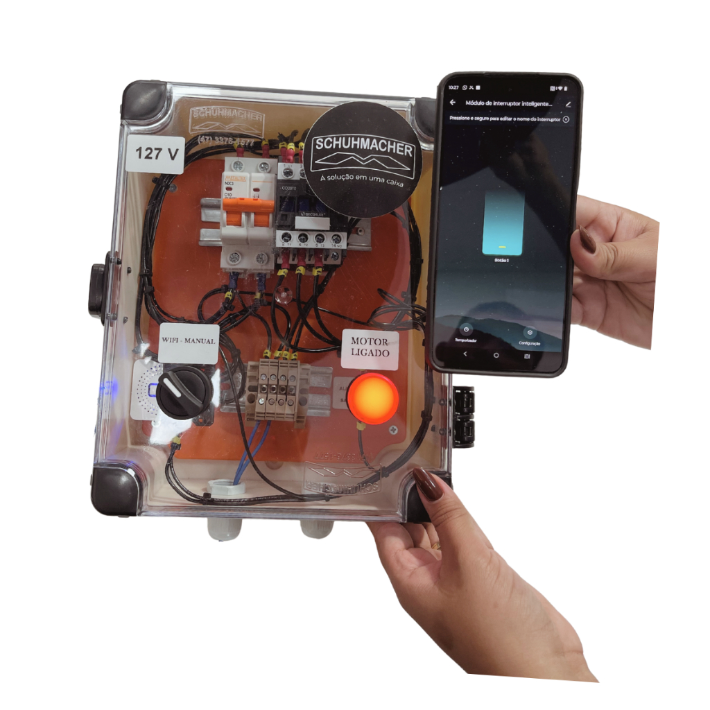 Painel Acionador De Bomba De Piscina Com Controle Wifi 110V