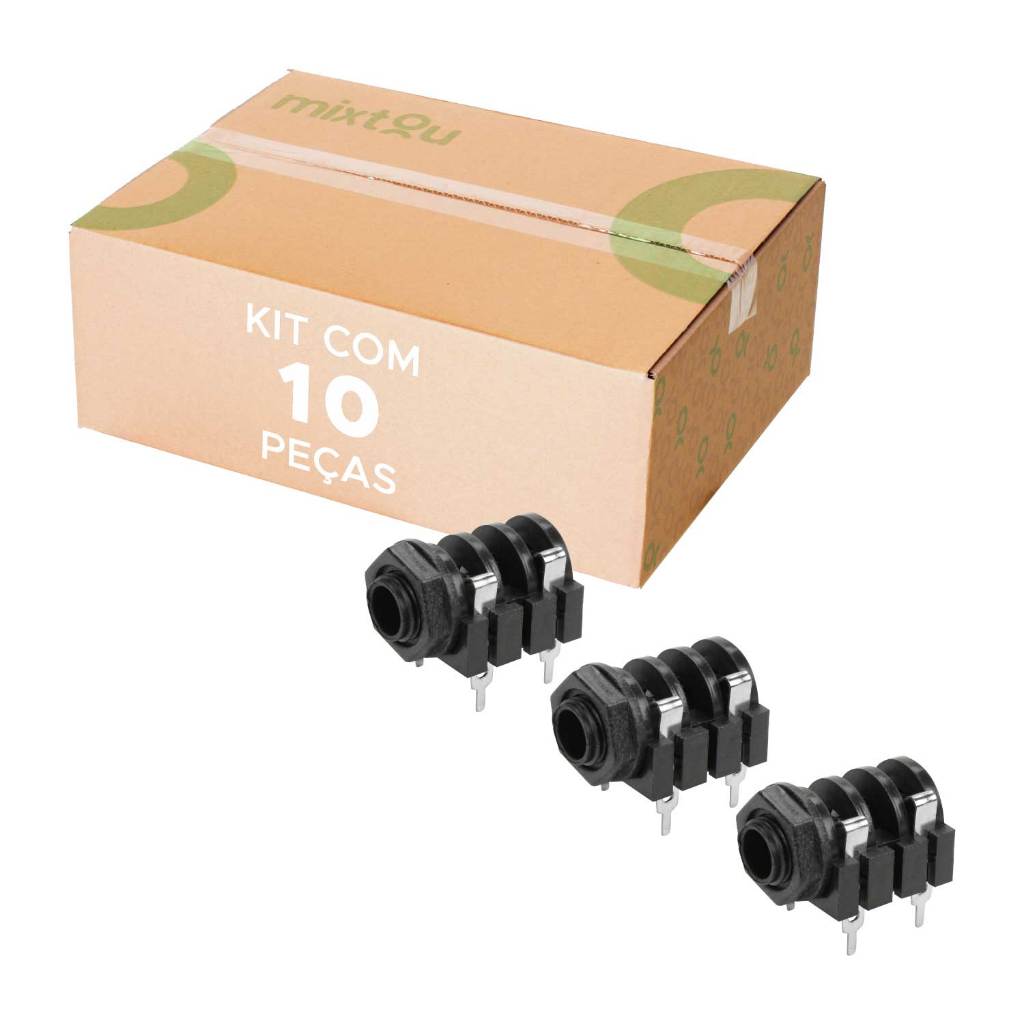 10x Jack J10/P10 Fêmea Mono Painel Placa - Circuito fechado em Oferta na Shopee