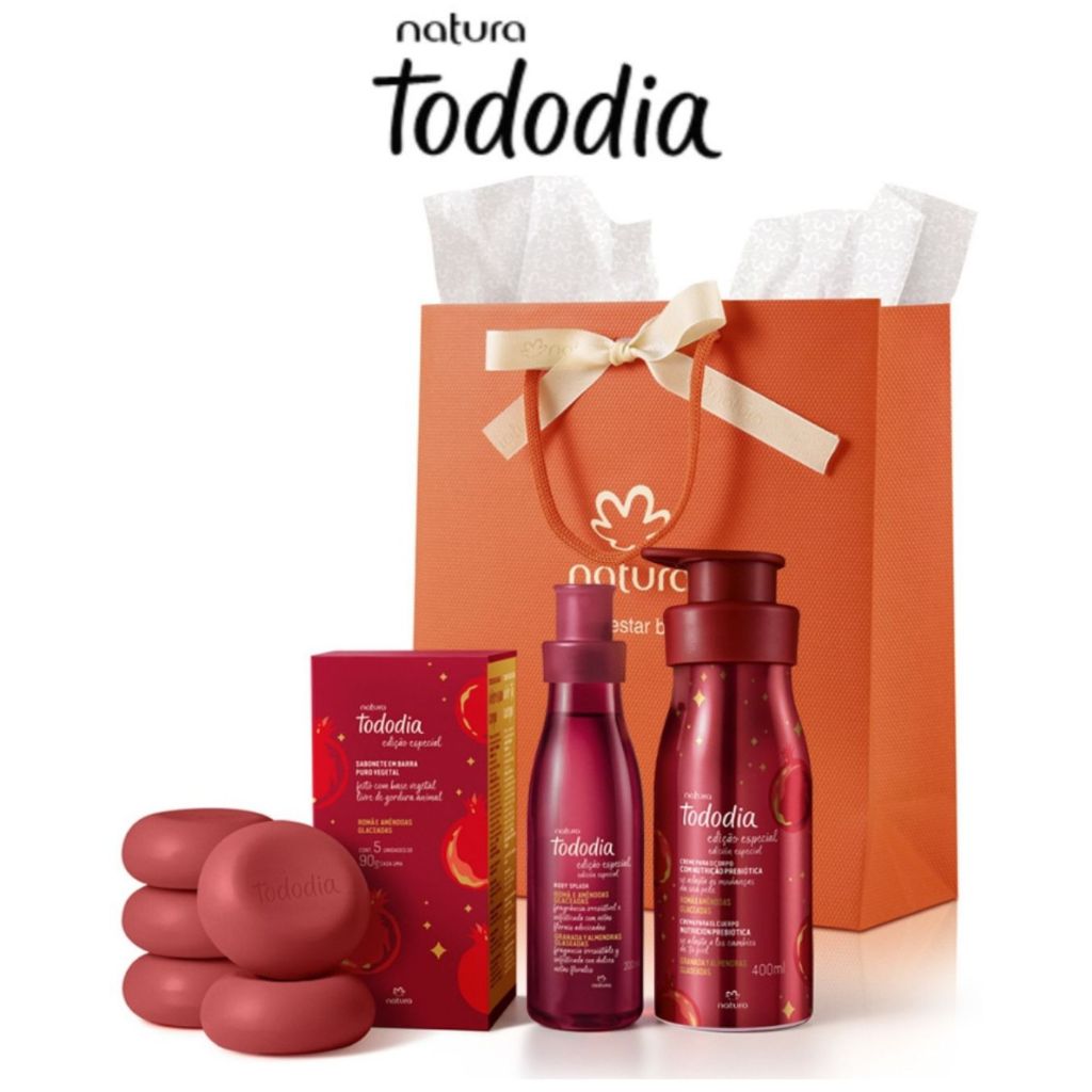 Kit Natura Tododia Romã e Amêndoas Glaceadas (GARANTIA DE ORIGINALIDADE) em Oferta na Shopee