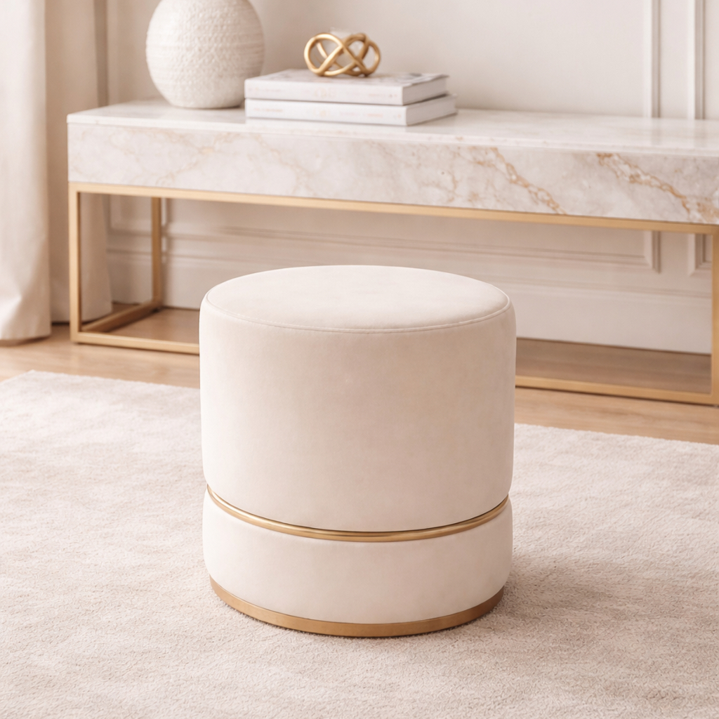 Puff Luxo Rubi Decoração Quarto Closet Banqueta Penteadeira