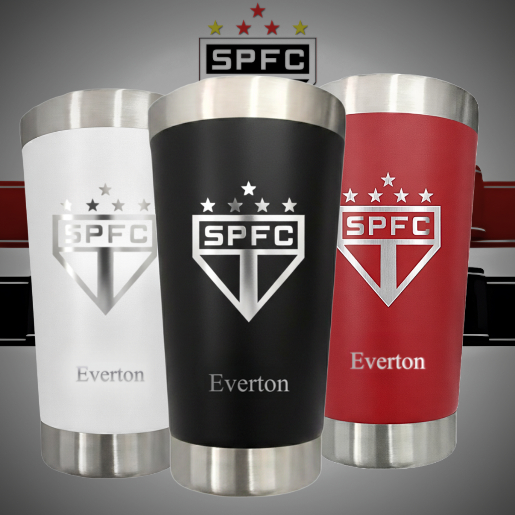 Copo Do São Paulo Térmico Tricolor Personalizado C/tampa E Abridor 473ml Variação 2 em Oferta na Shopee