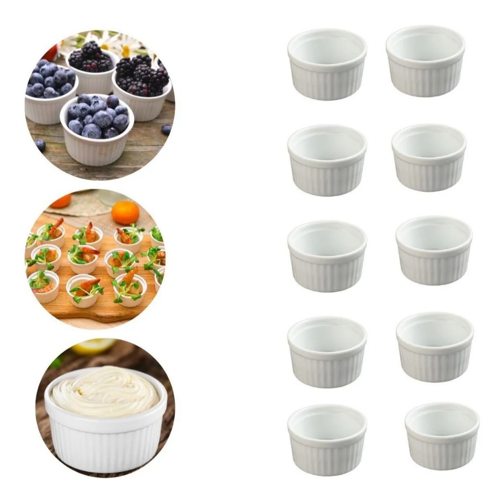 Kit 30 ramekin 90ML porta molho de polietileno cozinha
