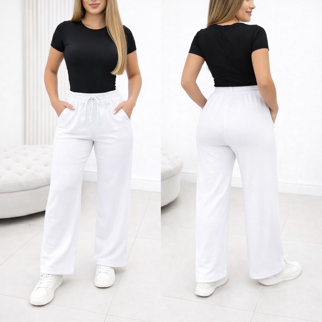 Calça Pantalona Feminino tecido Lanzinha Cintura Alta Com Bolso promoção - Novidade primavera, confortável e estilosa