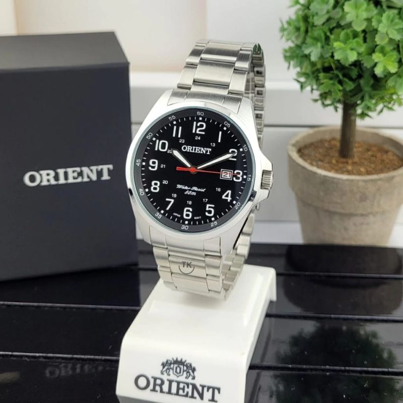 Relógio Orient Masculino Analógico Clássico Casual Prata MBSS1171 P2SX Elegante Moderno Sofisticado Prova dágua 50m