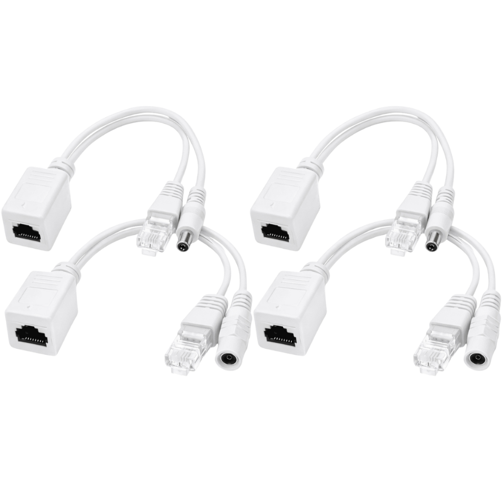 2 Par Adaptador Cabo Poe Injetor E Separador Rj45 P4