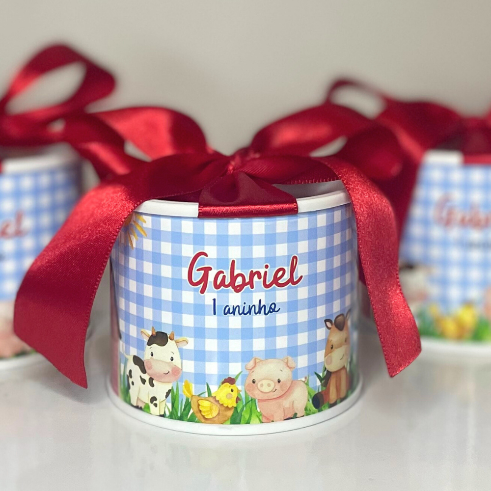 Tubolata personalizada Fazendinha 5x6 | Lembrancinha - Aniversário - maternidade. TODOS OS TEMAS