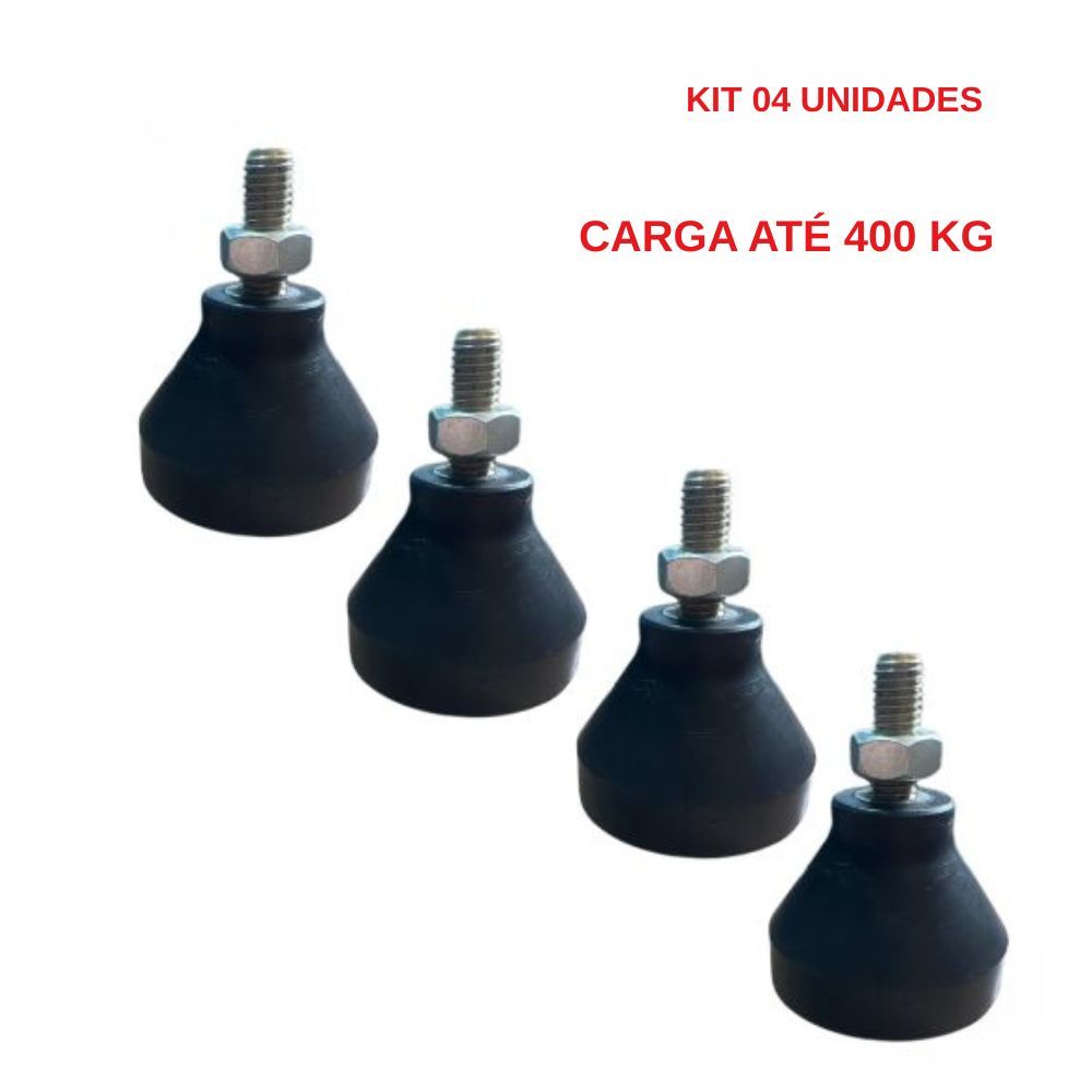 Pé Nivelador Borracha Amortecedor Sapata Maquina Industrial Carga Gôndola  400 KG M10
