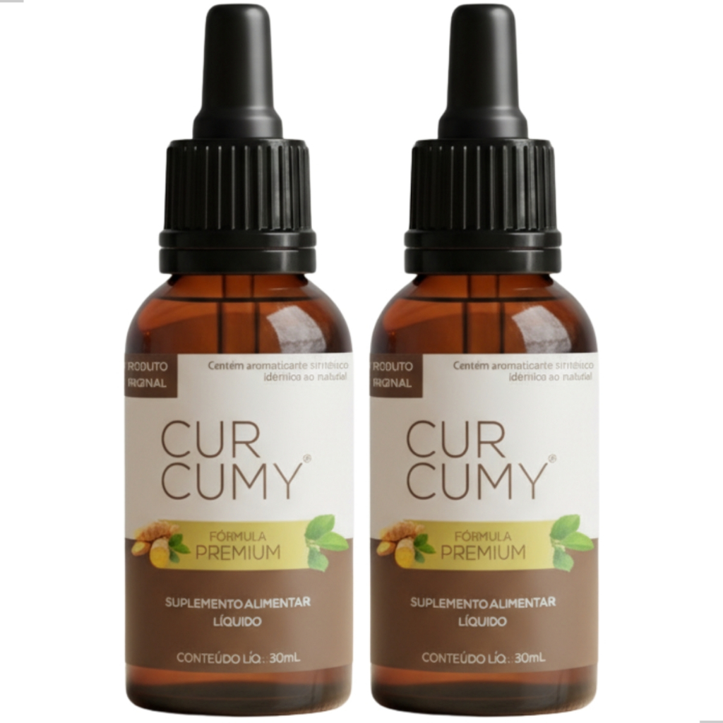 Kit 2 Curcumy 100% Pura Curcuma Gotas 2 Meses Premium Original Cur Cumy
