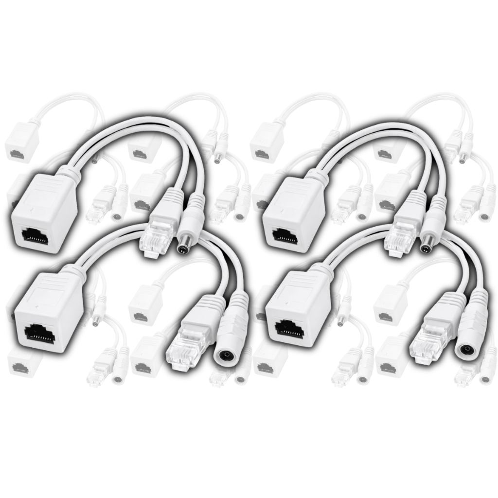 10 Par Cabo Adaptador Poe Ethernet R45 Injetor E Separador