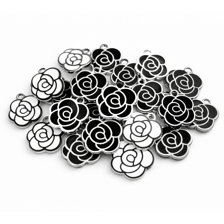 Kit 120 Pingente Flor 14mm para Artesanato DIY Pingente para Colar Pulseira Brinco Bijuteria