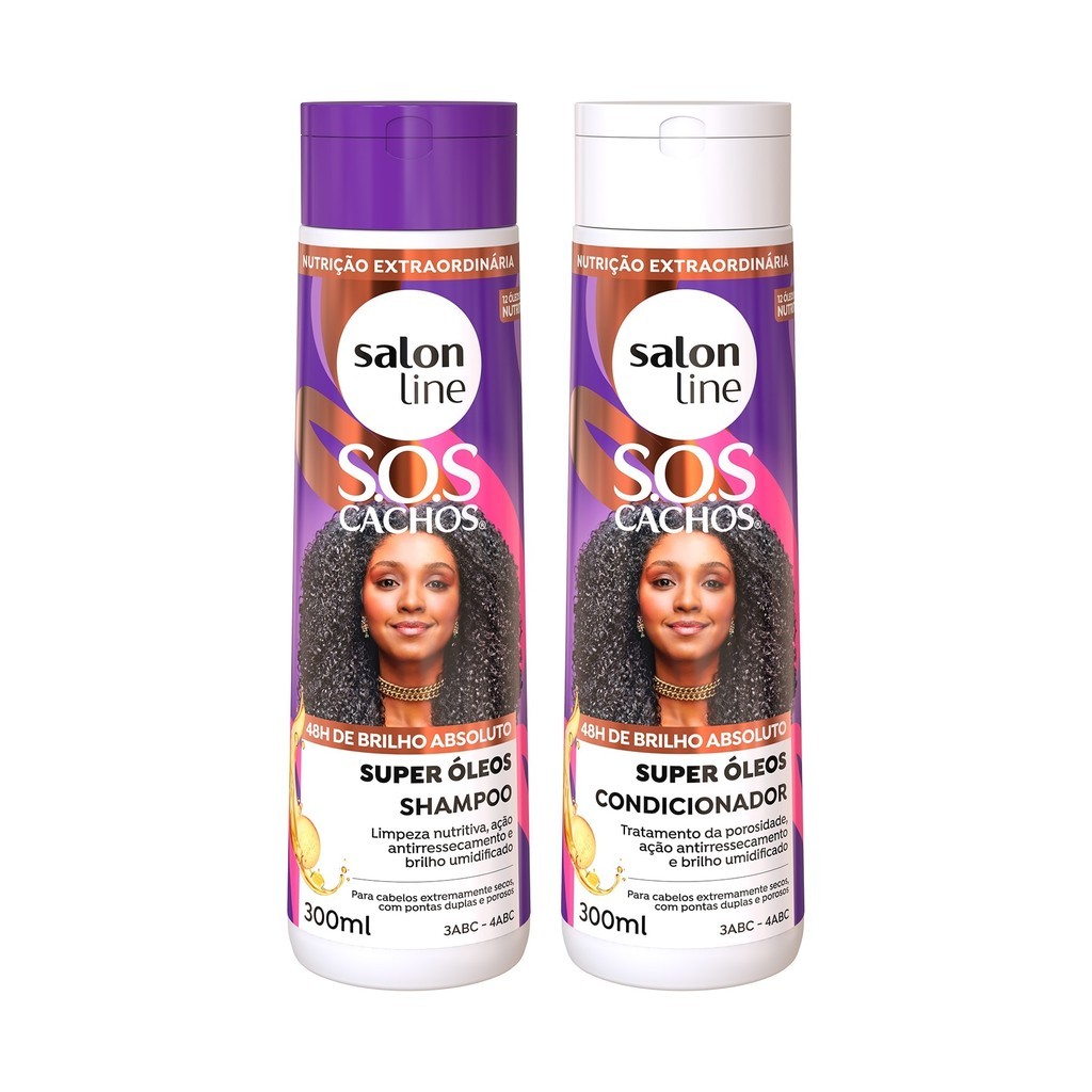 Kit Shampoo e Condicionador SOS Cachos Super Óleos Nutritivo Salon Line em Oferta na Shopee