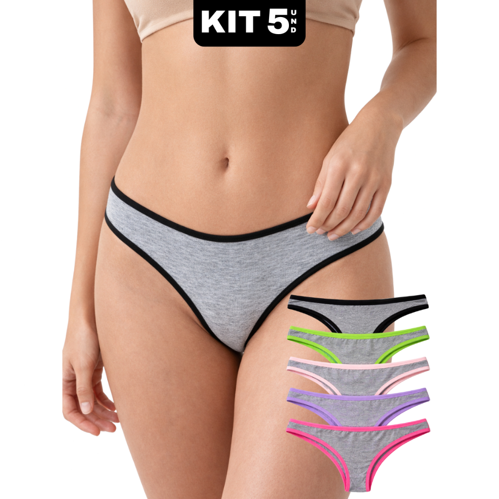 Kit 5 Calcinha Conforto Algodão Premium Antialérgica em Oferta na Shopee
