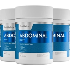 Kit 3x Abdominal Night Triptofano Cromo L-carnitina Zinco 180 Caps Nutrilibrium