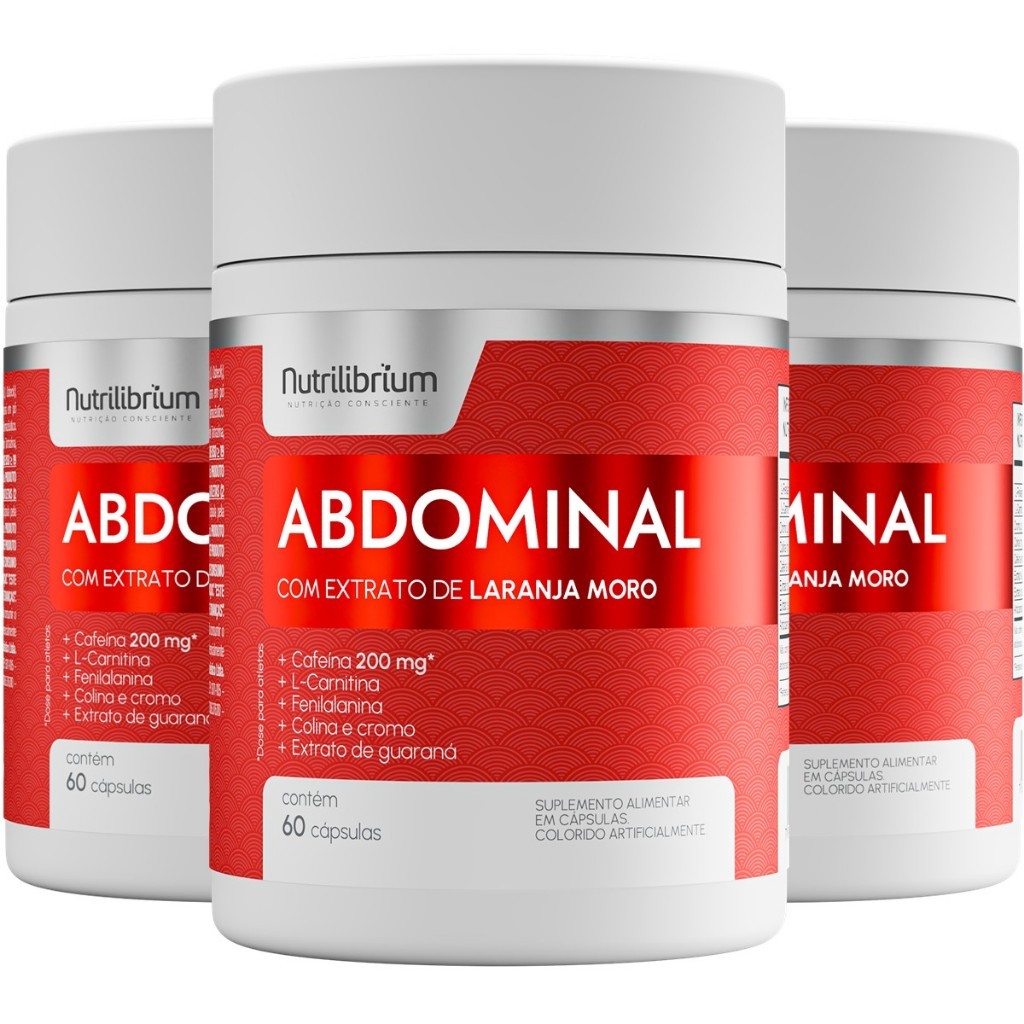 Kit 3x Abdominal Dia Cafeína L-Carnitina Cromo Guaraná 180 Caps Nutrilibrium em Oferta na Shopee