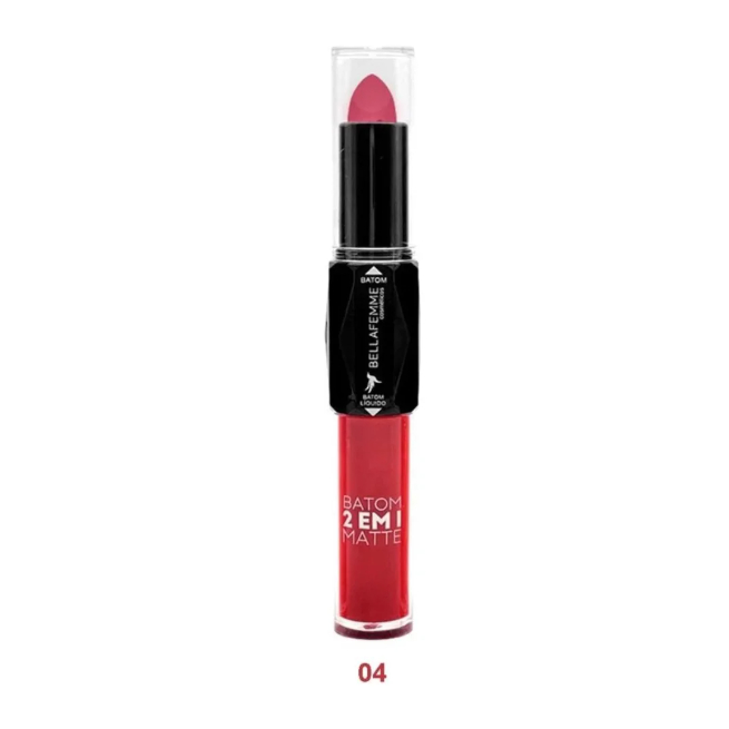 Batom Matte 2 Em 1 Bella Femme Duo Lips n4