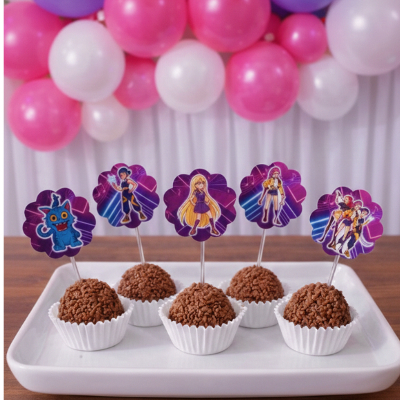 100 Topper de docinhos ou cupcake GUERREIRAS K-POP HUNTRIX /tags GUERREIRAS K-POP HUNTRIX