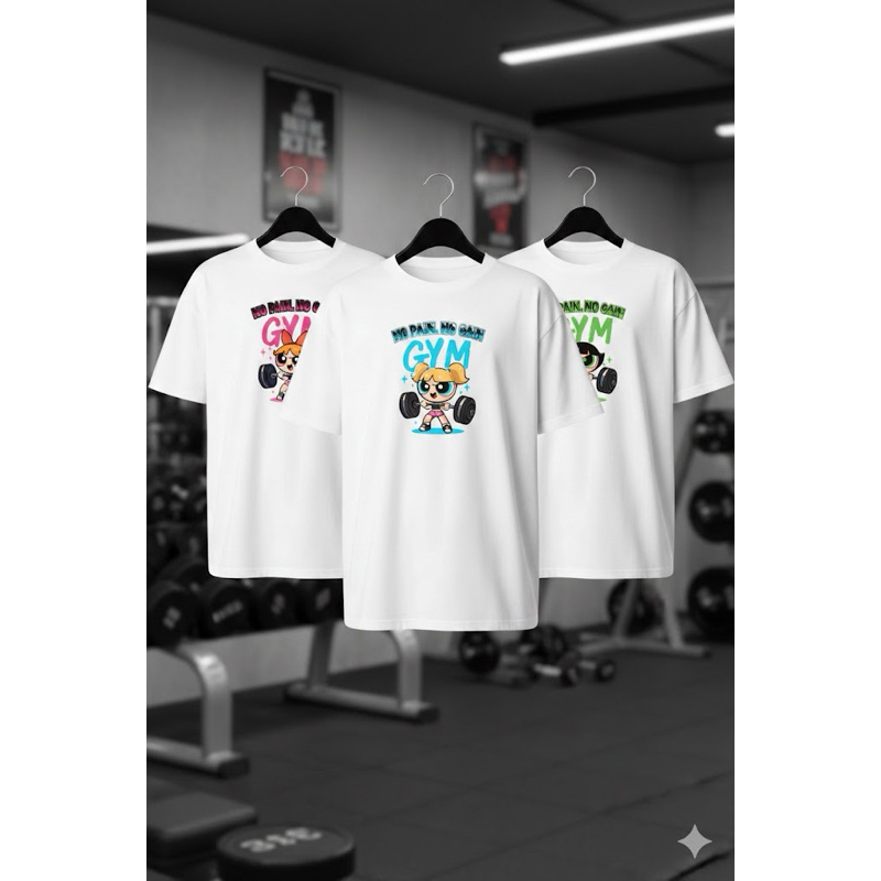 Camisa Oversized Feminina Gym Estilo e Perfomance Estampada Meninas Super Poderosas