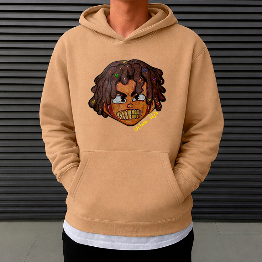 Blusa Moletom Canguru Streetwear Urbans Life Unissex Masculino e Feminino Flanelado Blusa de Frio Estampado Influent