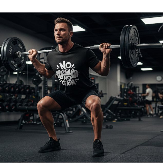 CAMISETA MASCULINA PARA ACADEMIA TREINOS ESPORTES FRASES ESTAMPADA NO PAIN NO GAIN PROMOÇÃORELAMPAGO