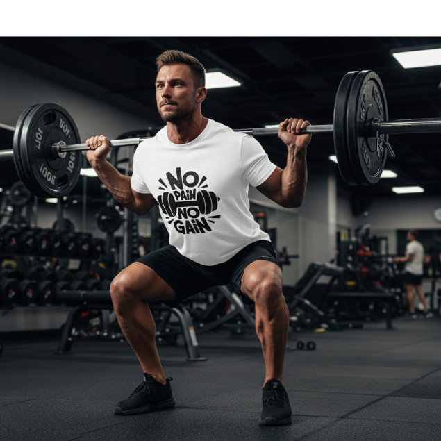 CAMISETA ESTAMPA NO PAIN NO GAIN MASCULINO ACADEMIA TREINOS FRASES PROMOÇÃO ENVIO RAPIDO LAZER