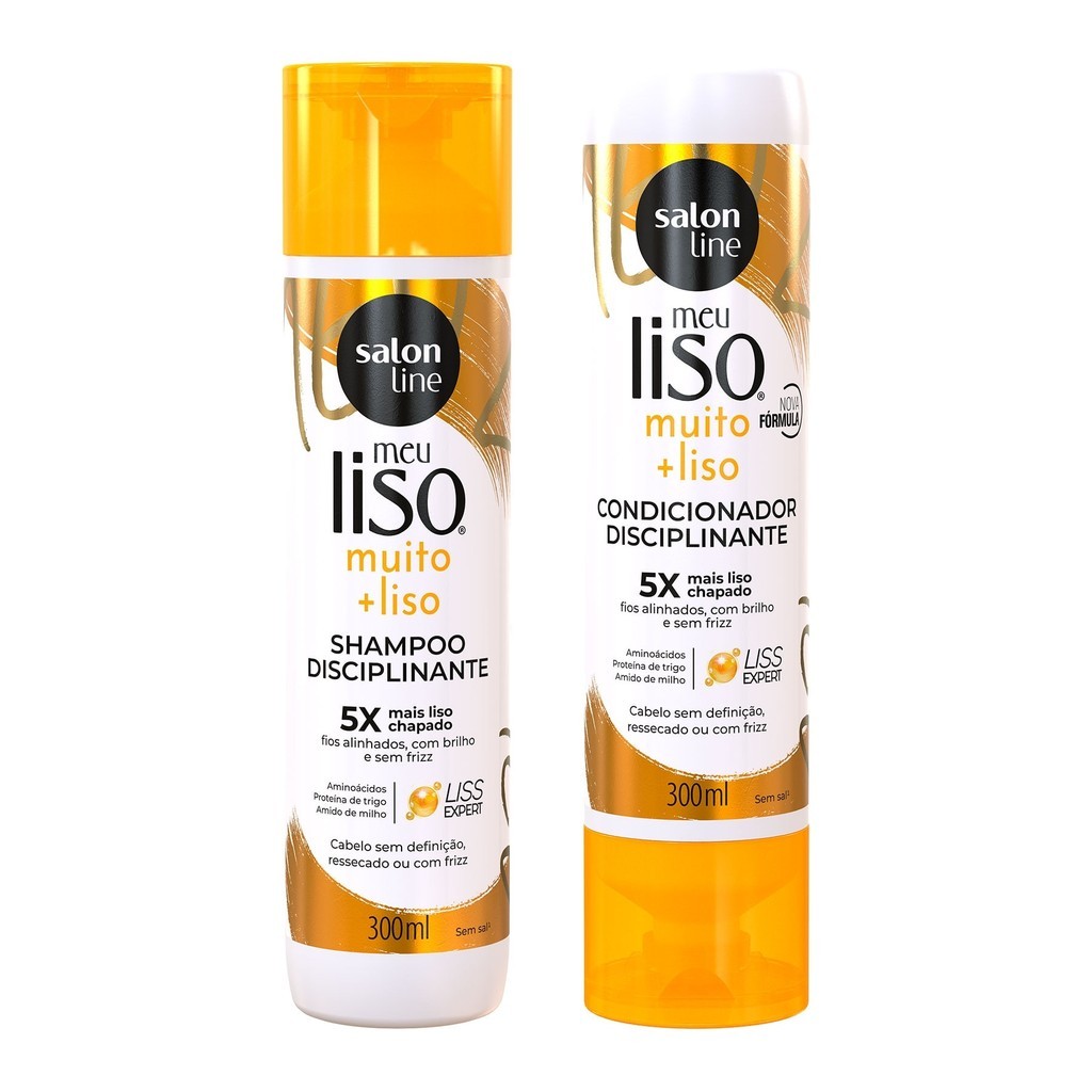 Kit Shampoo e Condicionador Meu Liso Muito+liso Salon Line em Oferta na Shopee