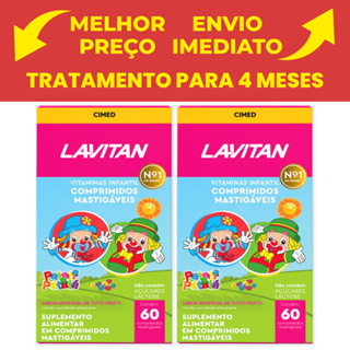 Kit com 2 Lavitan Patati Patata Vitamina Infantil Sabor Tutti Frutti Cimed c/60 Comprimidos em Oferta na Shopee