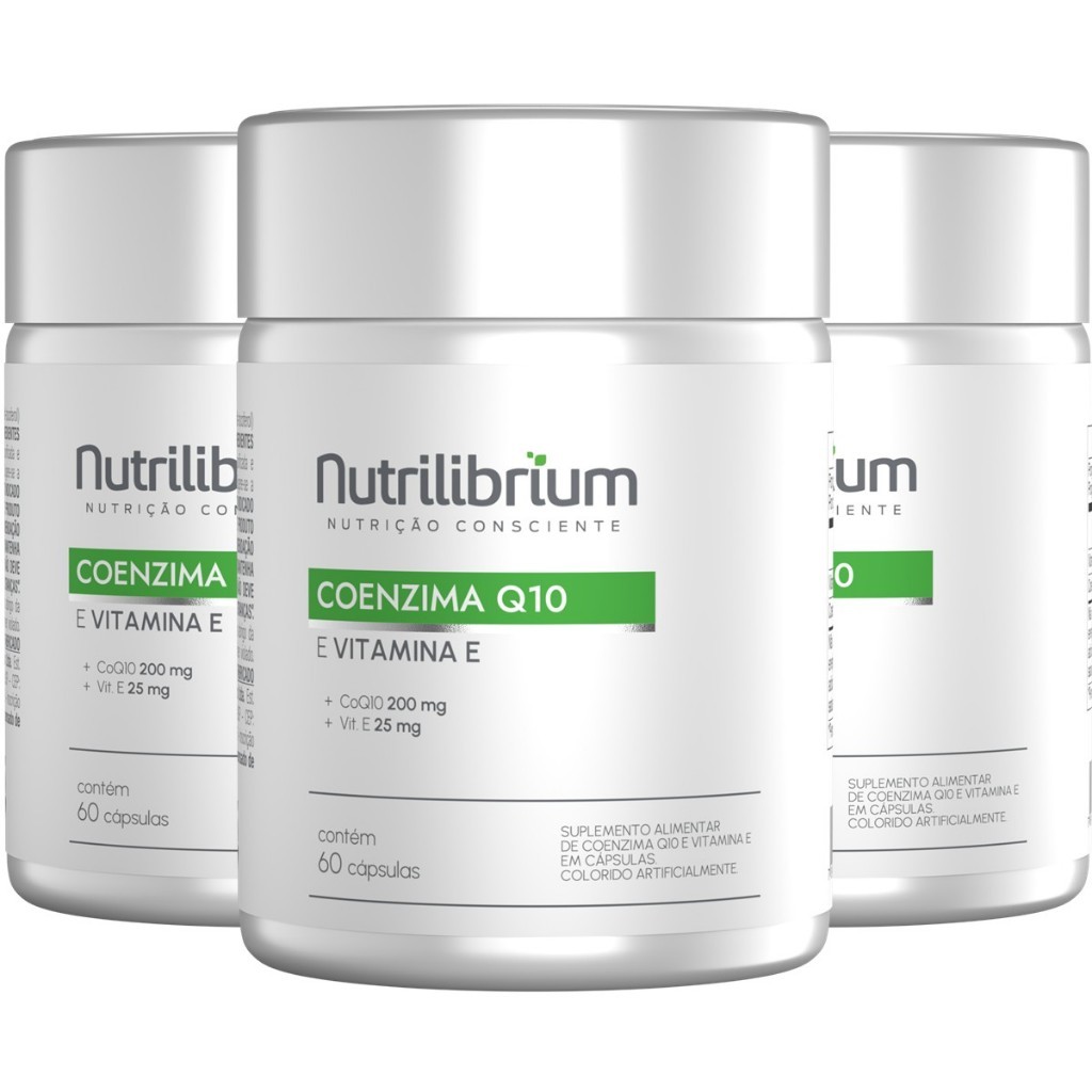 Kit 3x Coenzima Q10 Coq10 200mg Vitamina E 180 Caps 3 Meses Nutrilibrium em Oferta na Shopee