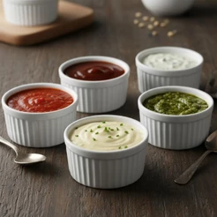 Kit 20 ramekins Branco 50ml Super Resistente Branco Ramekin Canelado