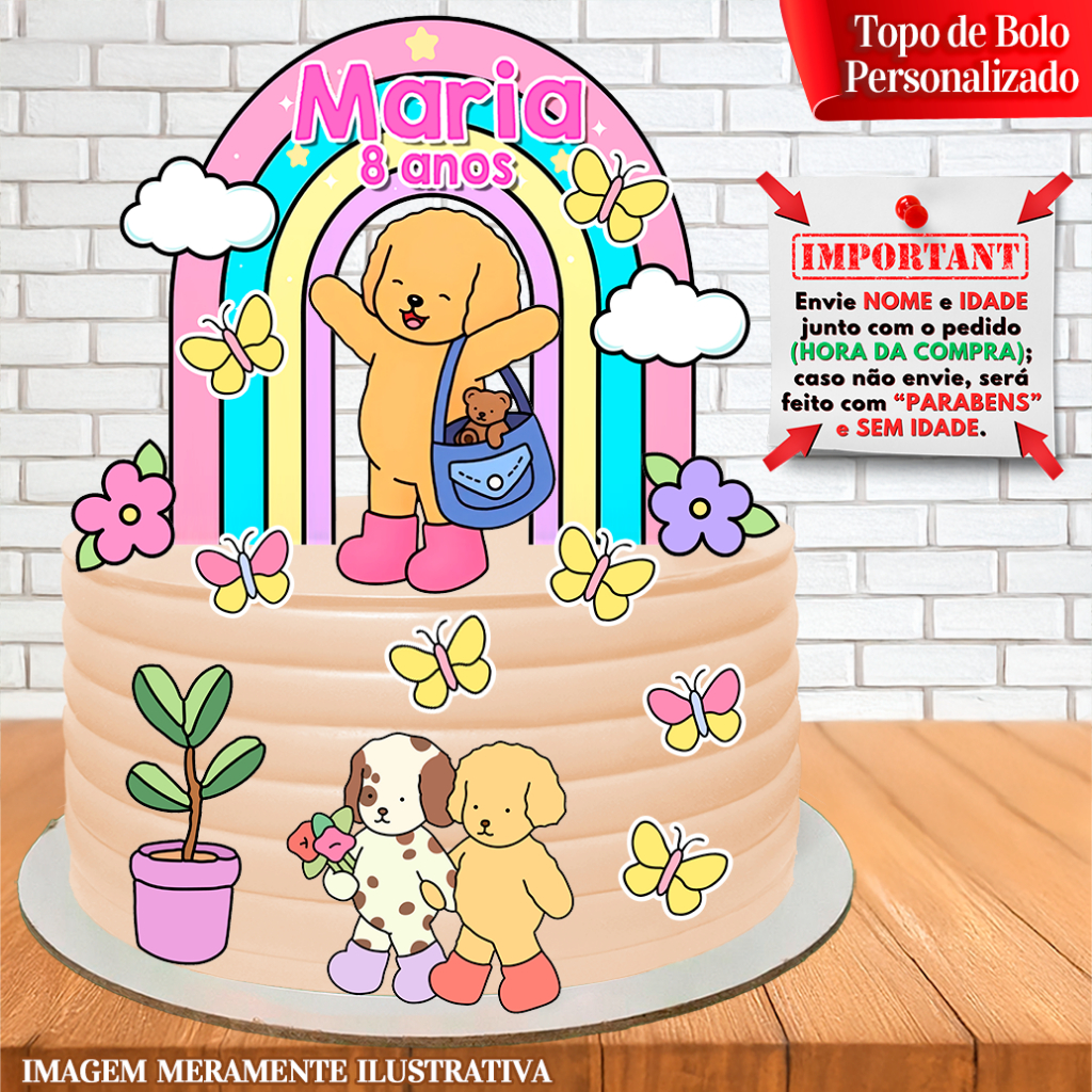 Topo de Bolo Topper Personalizado Bob Good - Livro Colorir - Decoração Festa Infantil