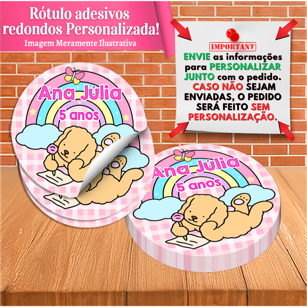 Adesivos Redondos e Quadrados Personalizados Bob Good - Livro Colorir