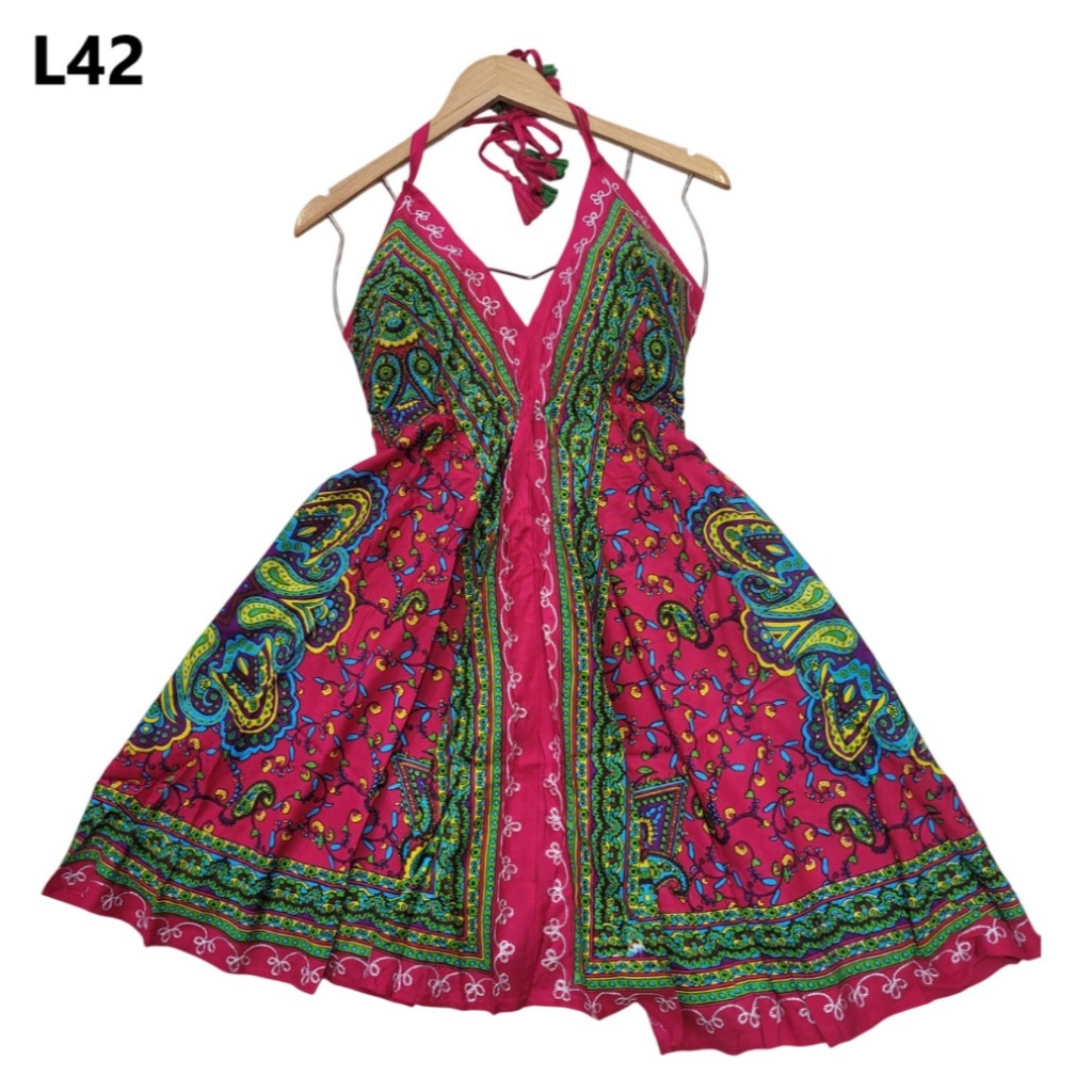 vestido curto sensual estampa indiana namoro verão piscina saída de praia L42