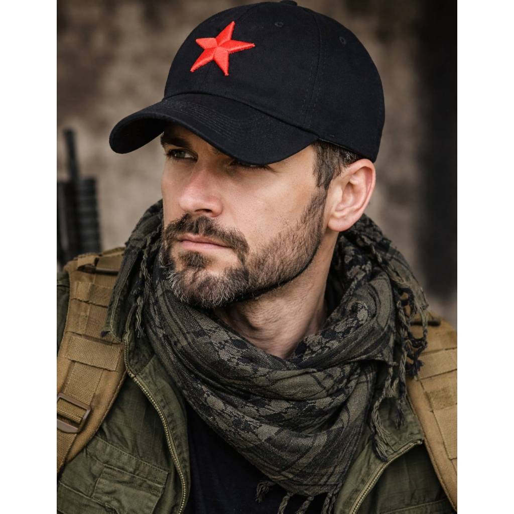 Boné Tático Militar Estrela Vermelha Modelo Operacional Ajustável Masculino