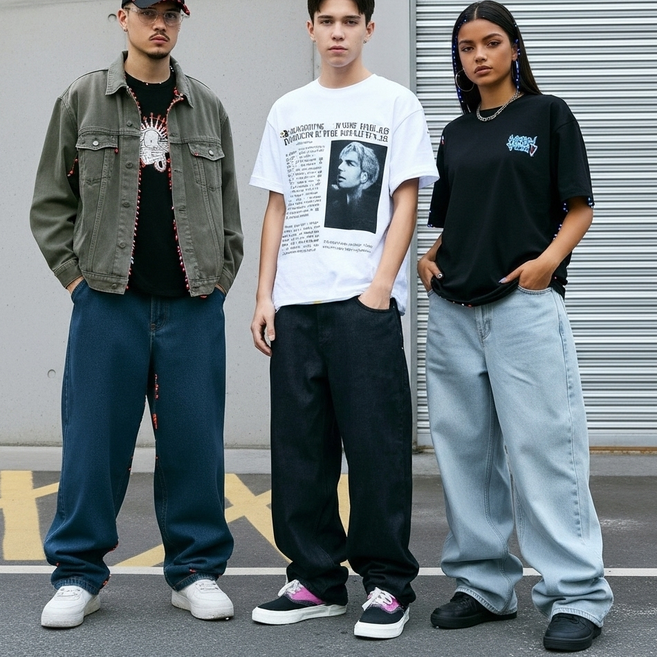 kits ou Unidade Calça  balao baggy  Larga Jeans clara preta Boca Larga pants cân  Moda  Dazzling Mandrake dazzling