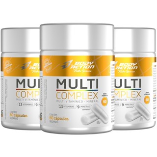 Kit 3x Multivitamínico Multicomplex Total 180 Caps - 6 Meses Bodyaction em Oferta na Shopee